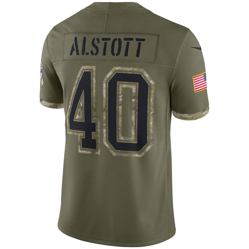 American Football Jersey | TB.Buccaneers #40 Mike Alstott Olive Salute To Service Retired Player Limited Jersey - image 1