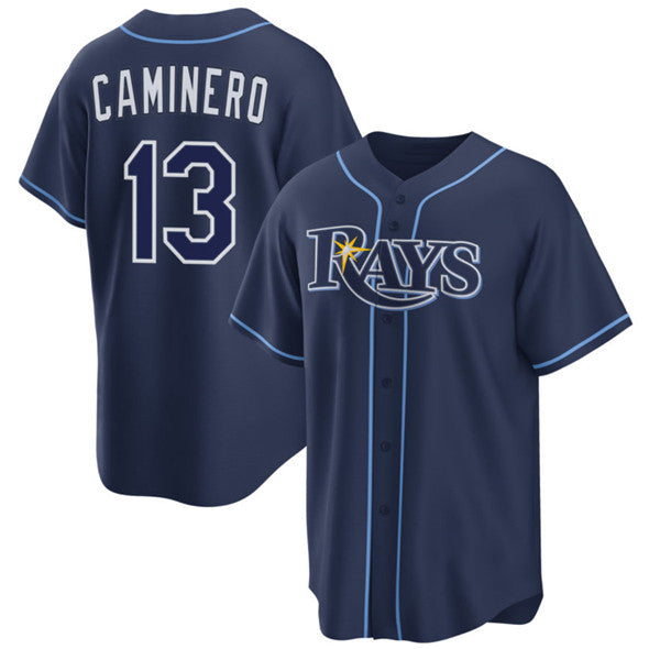 Baseball Jersey | Tampa Bay Rays #13 Junior Caminero Navy Stitched - image 1