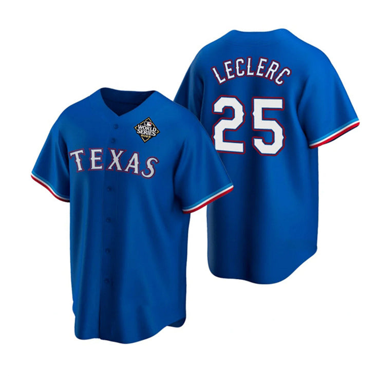 Baseball Jersey | Texas Rangers #25 José Leclerc Royal 2023 World Series Stitched - image 1