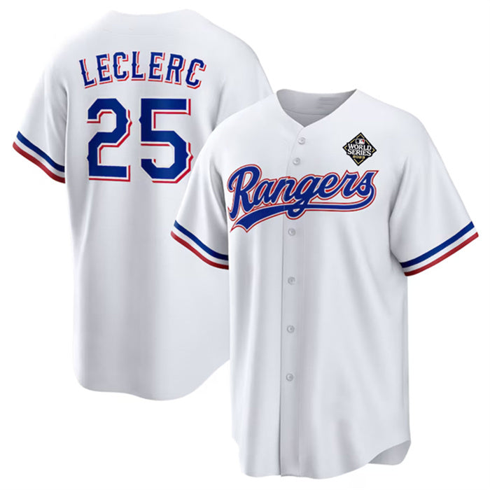 Baseball Jersey | Texas Rangers #25 José Leclerc White 2023 World Series Stitched - image 1