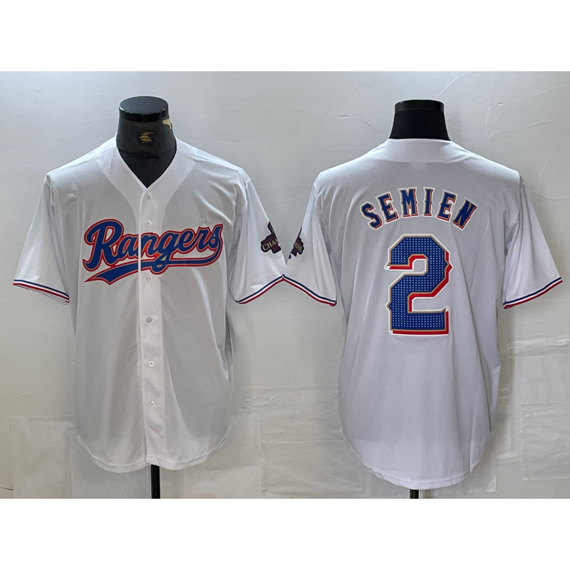Baseball Jersey | Texas Rangers #2 Marcus Semien White 2023 World Series Champions Cool - image 1