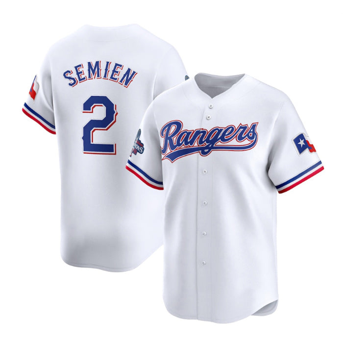 Baseball Jersey | Texas Rangers #2 Marcus Semien White 2023 World Series Champions Stitched - image 1
