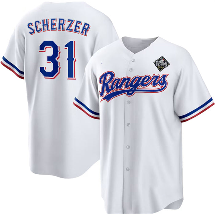 Baseball Jersey | Texas Rangers #31 Max Scherzer 2023 White World Series Stitched - image 1