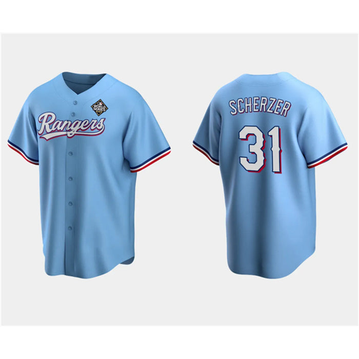 Baseball Jersey | Texas Rangers #31 Max Scherzer Blue 2023 World Series Stitched - image 1