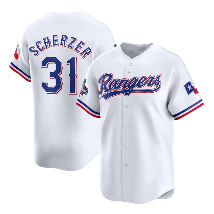Baseball Jersey | Texas Rangers #31 Max Scherzer White 2023 World Series Champions Stitched - image 1