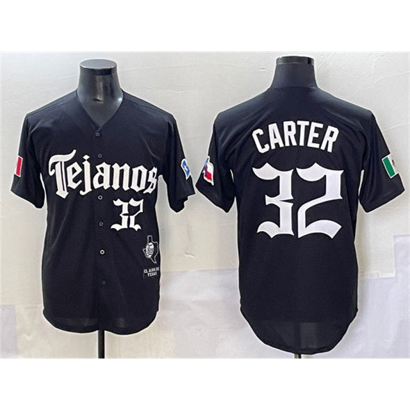 Baseball Jersey | Texas Rangers #32 Evan Carter Black Mexico 2025 Limited Stitched - image 1