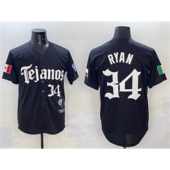 Baseball Jersey | Texas Rangers #34 Nolan Ryan Black Mexico 2025 Limited Stitched - image 1