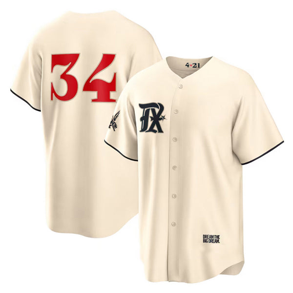 Baseball Jersey | Texas Rangers #34 Nolan Ryan Cream 2023 City Connect Stitched - image 1