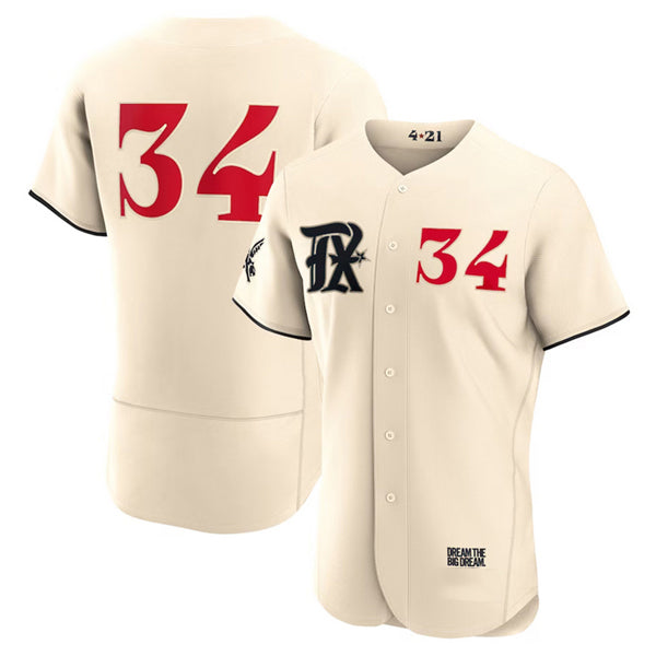 Baseball Jersey | Texas Rangers #34 Nolan Ryan Cream 2023 City Connect Stitched - image 1
