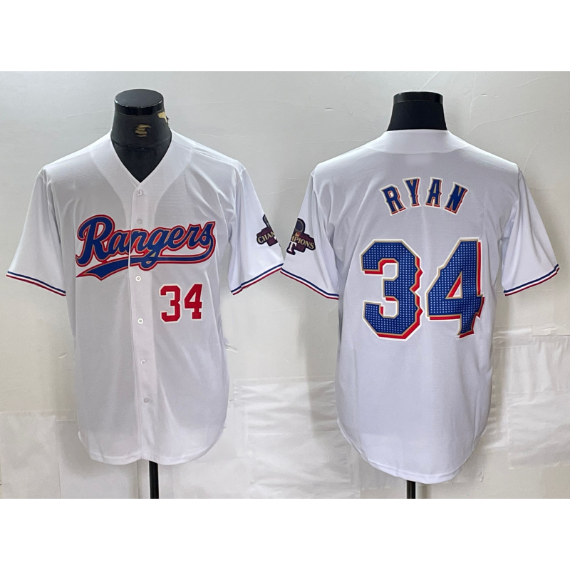 Baseball Jersey | Texas Rangers #34 Nolan Ryan Number White 2024 Gold Collection Limited Cool - image 1