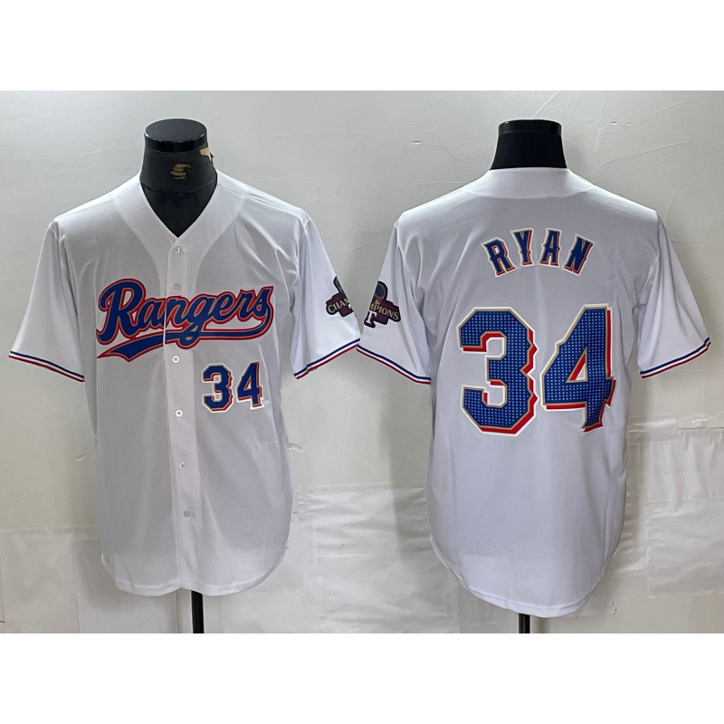 Baseball Jersey | Texas Rangers #34 Nolan Ryan Number White 2024 Gold Collection Limited Cool - image 1