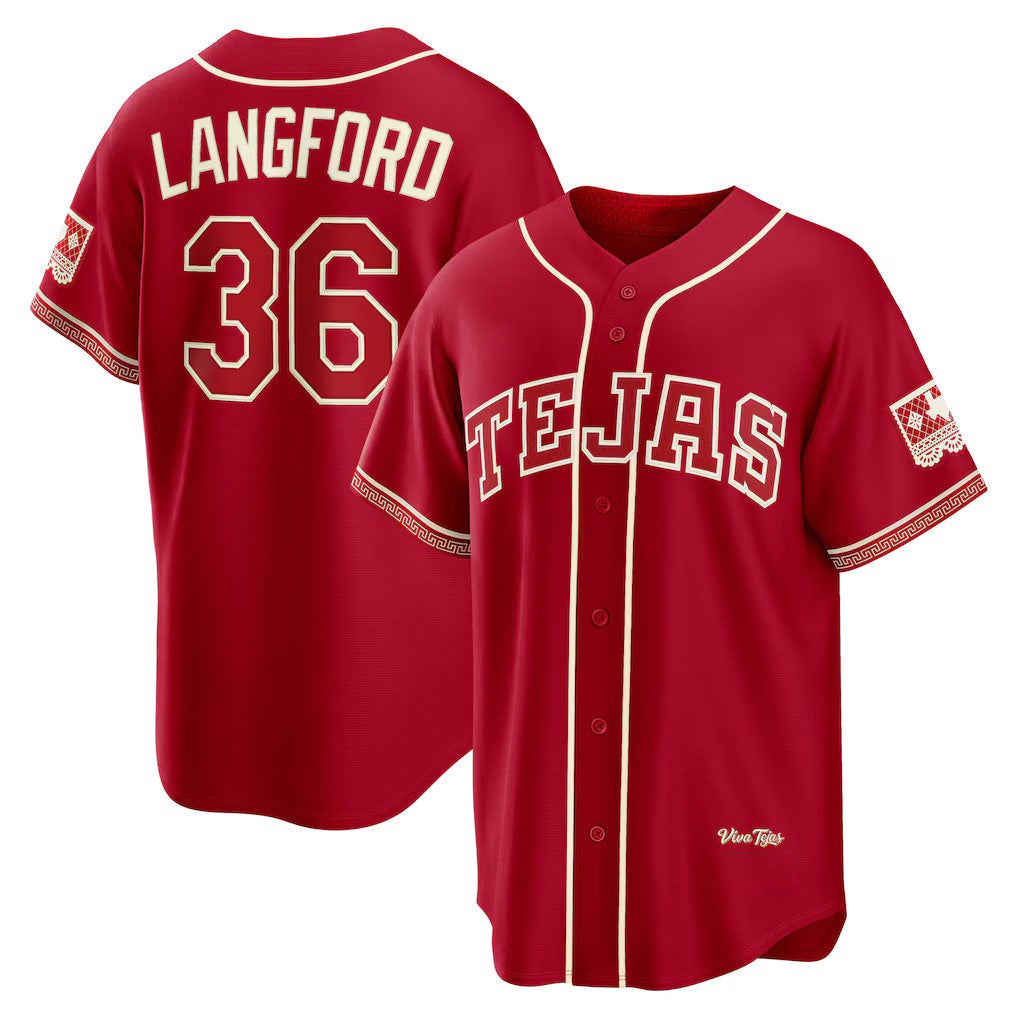 Baseball Jersey | Texas Rangers #36 Wyatt Langford Red 2026 City Connect Stadium - image 1