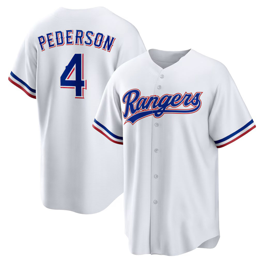 Baseball Jersey | Texas Rangers #4 Joc Pederson White Home Replica - image 1