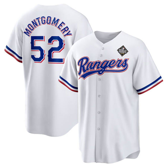 Baseball Jersey | Texas Rangers #52 Jordan Montgomery White 2023 World Series Stitched - image 1