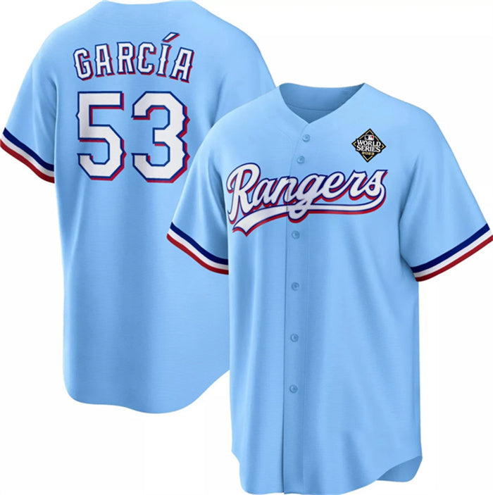 Baseball Jersey | Texas Rangers #53 Adolis García Blue 2023 World Series Stitched - image 1