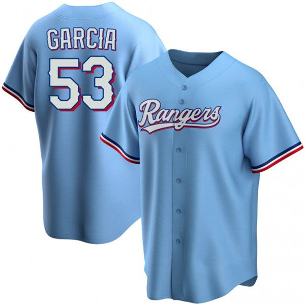 Baseball Jersey | Texas Rangers #53 Adolis Garcia Light Blue Stitched - image 1