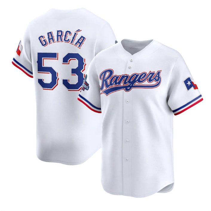 Baseball Jersey | Texas Rangers #53 Adolis García White 2023 World Series Champions Stitched - image 1