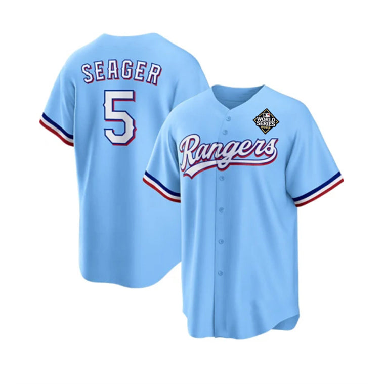 Baseball Jersey | Texas Rangers #5 Corey Seager Blue 2023 World Series Stitched - image 1