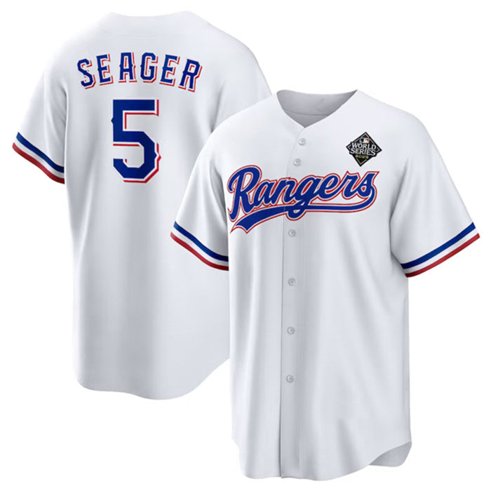 Baseball Jersey | Texas Rangers #5 Corey Seager White 2023 World Series Stitched - image 1