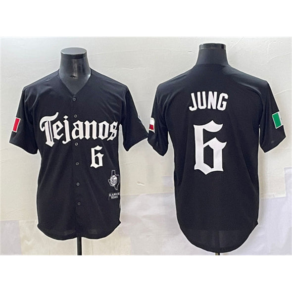 Baseball Jersey | Texas Rangers #6 Josh Jung Black Mexico 2025 Limited Stitched - image 1