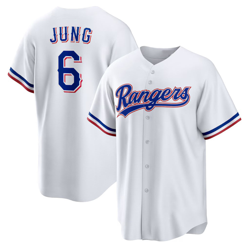 Baseball Jersey | Texas Rangers #6 Josh Jung White Replica Player - image 1
