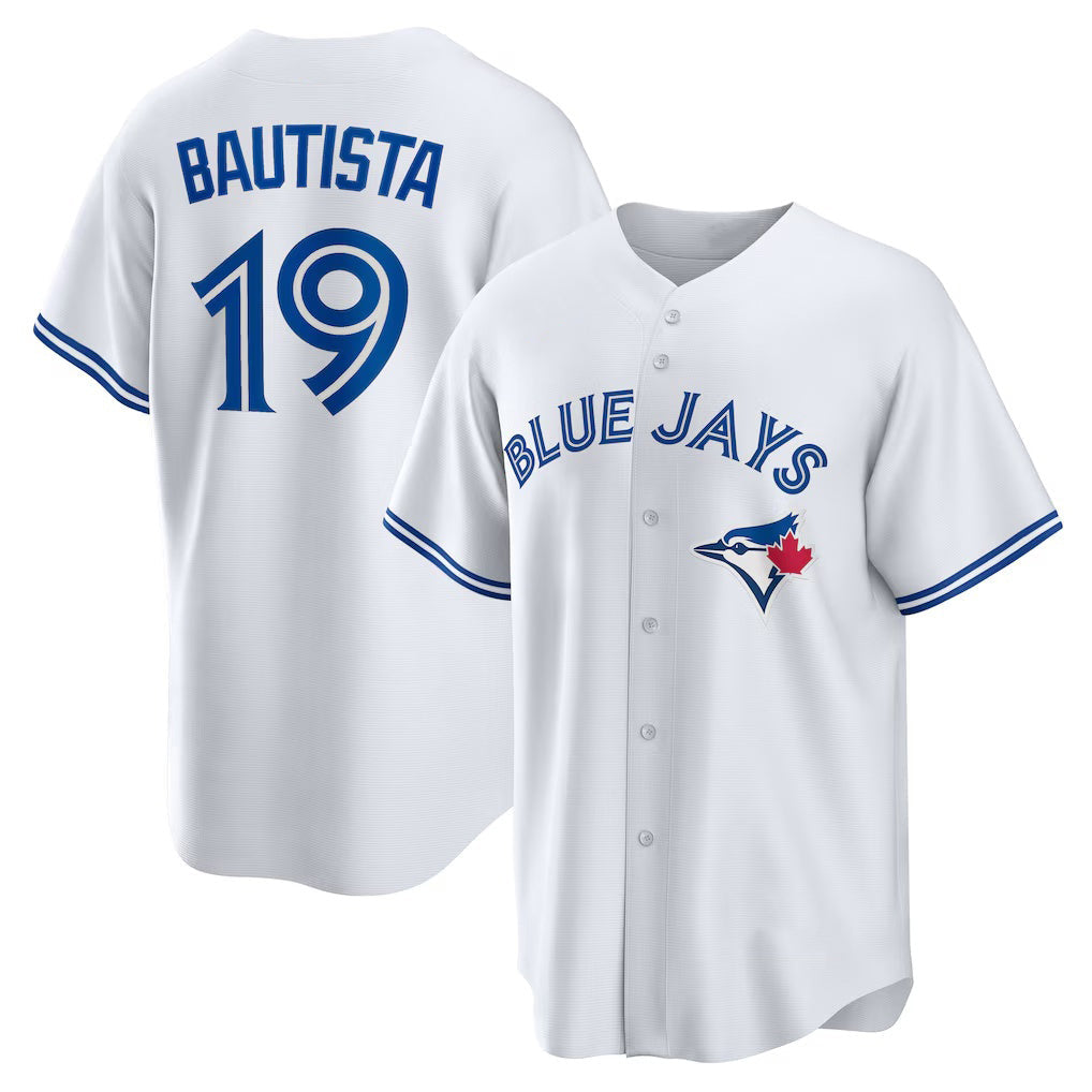 Baseball Jersey | Toronto Blue Jays #19 Jose Bautista White Home Retired Player Replica - image 1