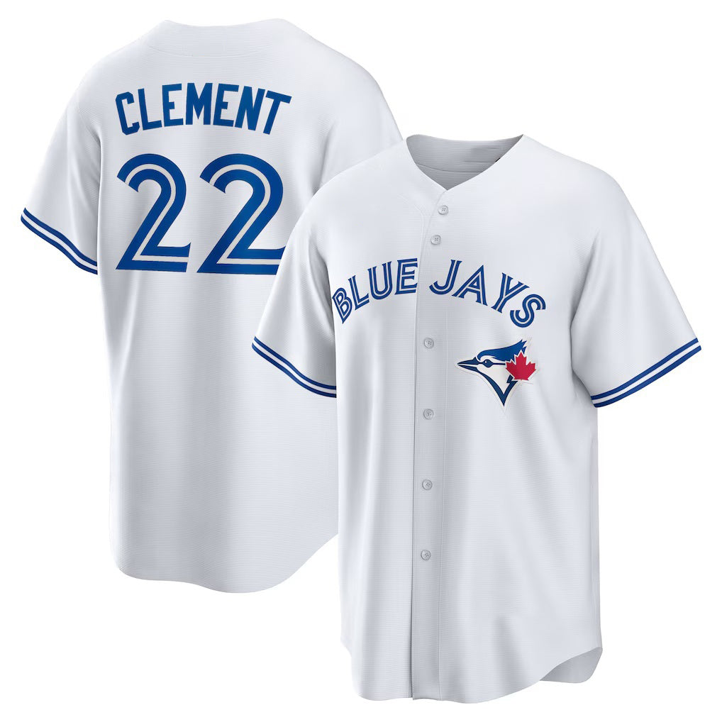 Baseball Jersey | Toronto Blue Jays #22 Ernie Clement White Home Replica - image 1
