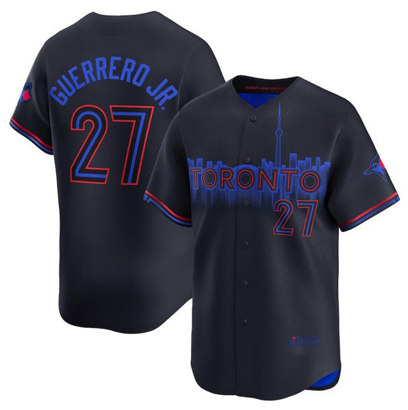 Baseball Jersey | Toronto Blue Jays #27 Vladimir Guerrero Jr. Black 2024 City Connect Limited Stitched - image 1