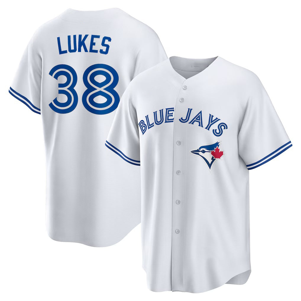 Baseball Jersey | Toronto Blue Jays #38 Nathan Lukes White Home Replica - image 1