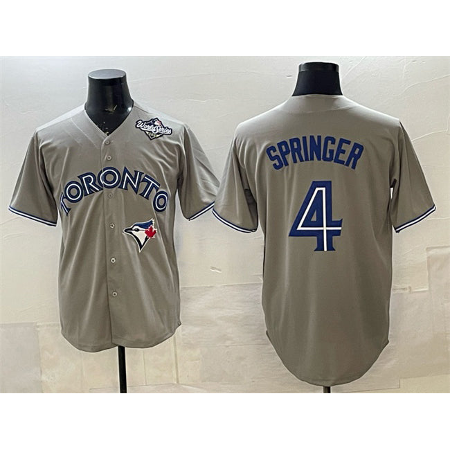 Baseball Jersey | Toronto Blue Jays #4 George Springer Gray 2025 World Series Stitched - image 1
