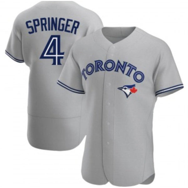 Baseball Jersey | Toronto Blue Jays #4 George Springer Gray Stitched - image 1