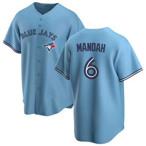 Baseball Jersey | Toronto Blue Jays #6 Alek Manoah Light Blue Stitched Cool - image 1