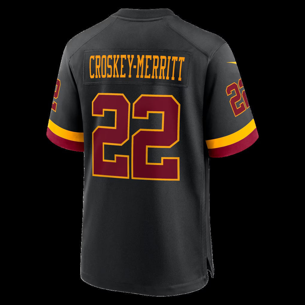 American Football Jersey | W.Commanders #22 Jacory Croskey-Merritt Black Hail Raiser Alternate Game Stitched Football American Jersey - image 1