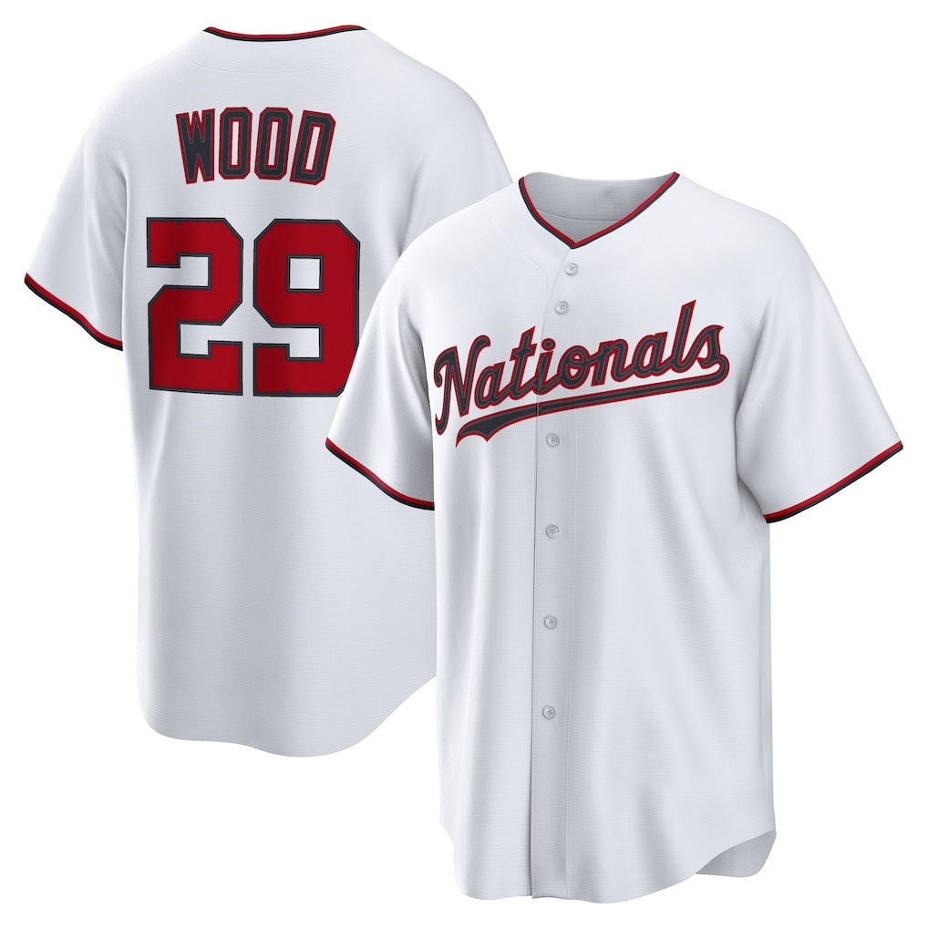 Baseball Jersey | Washington Nationals #29 James Wood White Home Replica - image 1