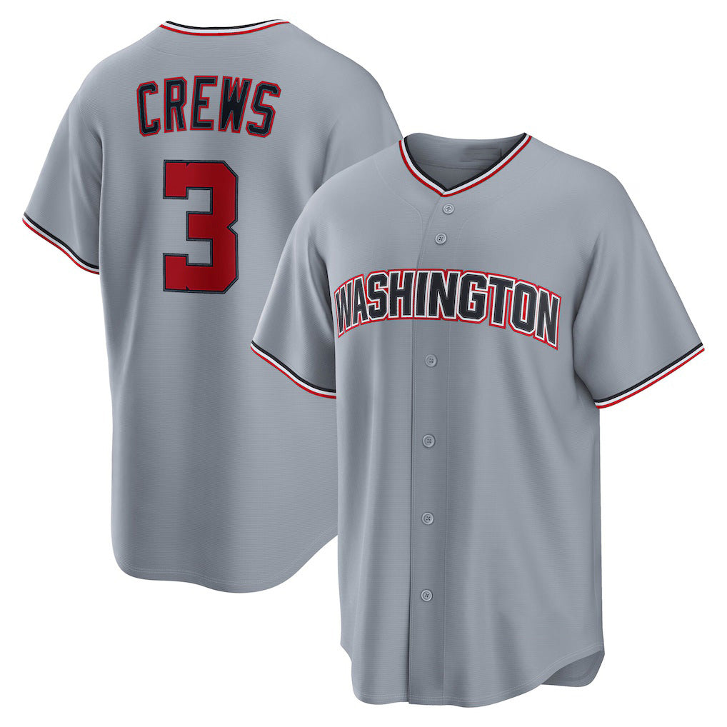 Baseball Jersey | Washington Nationals #3 Dylan Crews Gray Road Replica Jersey - image 1