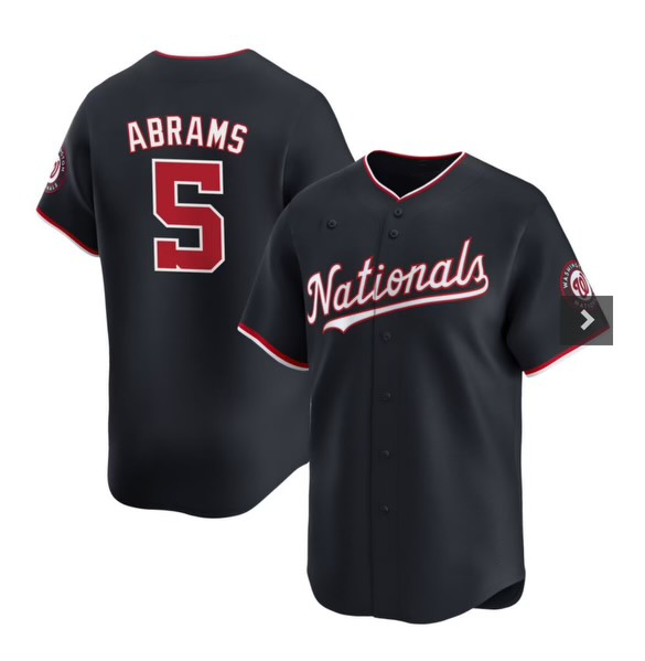 Baseball Jersey | Washington Nationals #5 CJ Abrams Navy 2024 Alternate Limited Stitched - image 1
