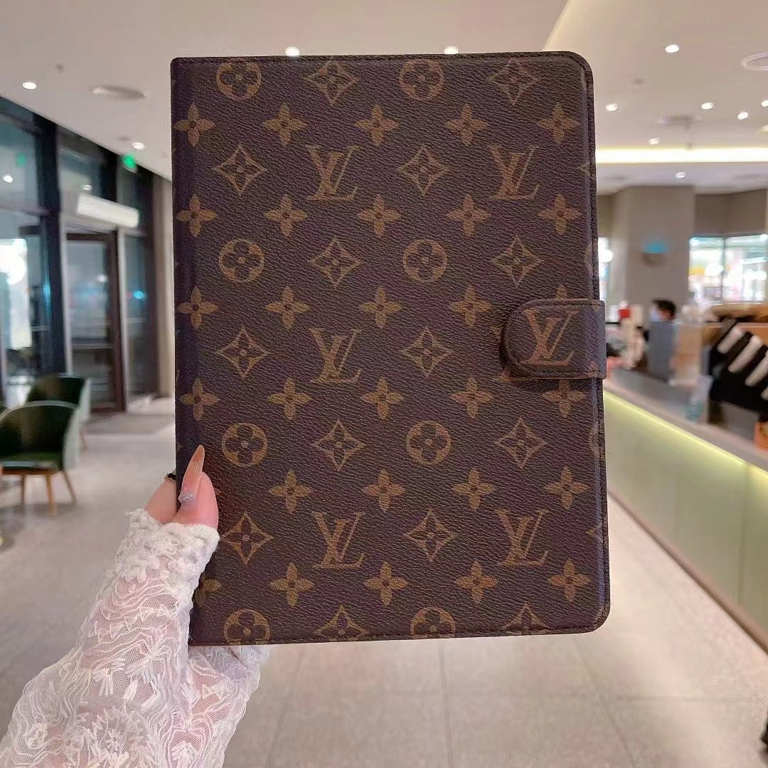 Canvas Monogram Leather Fresh Summer Theme Pattern Apple iPad case - product view 5