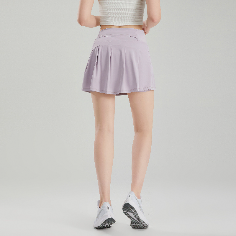 zalo046  Women's naked training, running, fitness, yoga short skirt, anti glare double-layer quick drying tennis skirt clothing