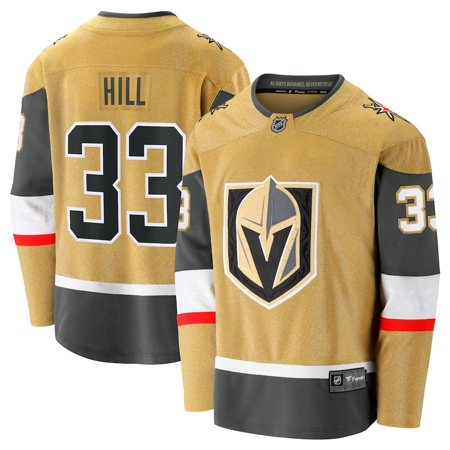 Men's Vegas Golden Knights Adin Hill Fanatics Gold Home Breakaway Jersey