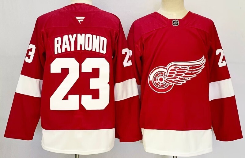 Men's Detroit Red Wings Lucas Raymond #23 Fanatics Red Home Breakaway Player Jersey