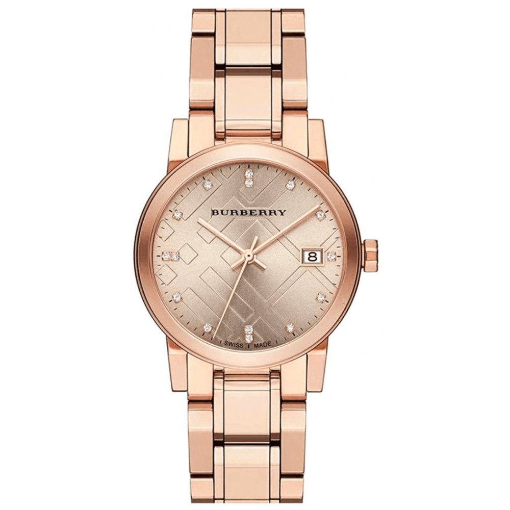 Burberry Ladies Diamond Rose Gold 34mm Watch - product view 1