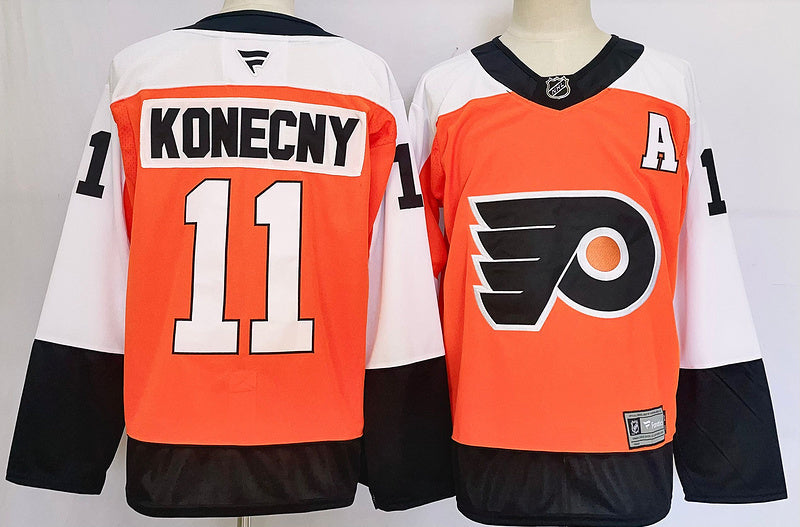 Men's Philadelphia Flyers Travis Konecny #11 Fanatics Orange Home Breakaway Player Jersey