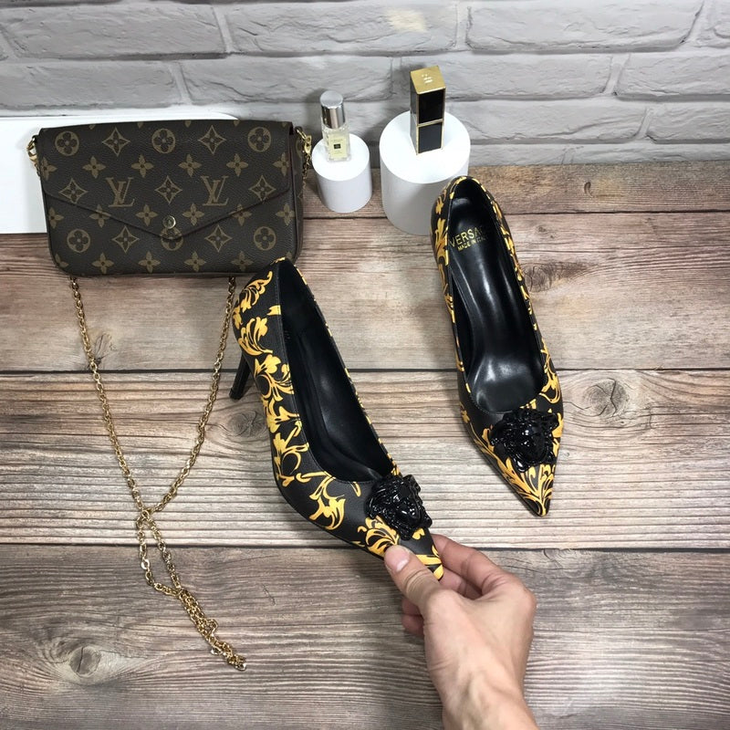 MVS7 Leather shoes women 7.0CM heel with all packaging