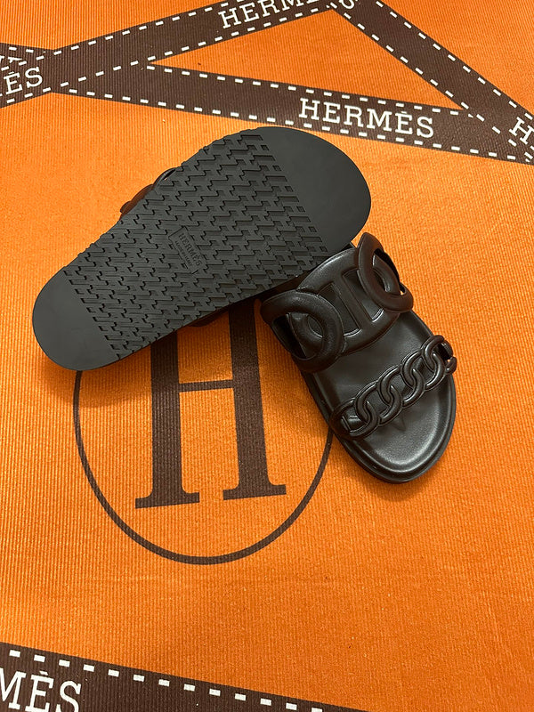MJHS16 Leather Women Slipper Size 35-42 Shoes with box
