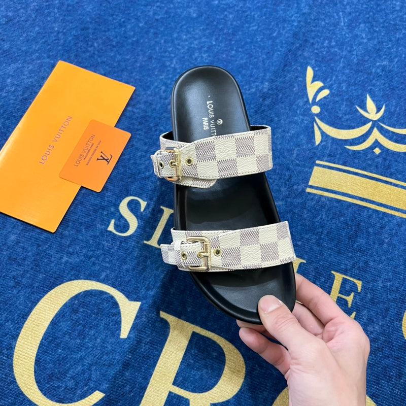 MJLS08 Women slipper Leather Shoes 35-42 with box