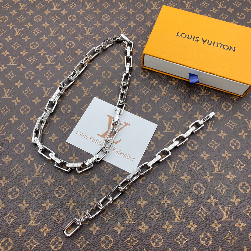 LVN026  Classic chequered suit  JewelryNecklace 50cm bracelet 22cm
