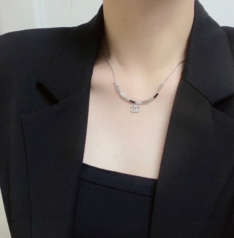 X411   Women's small square necklace jewelry
