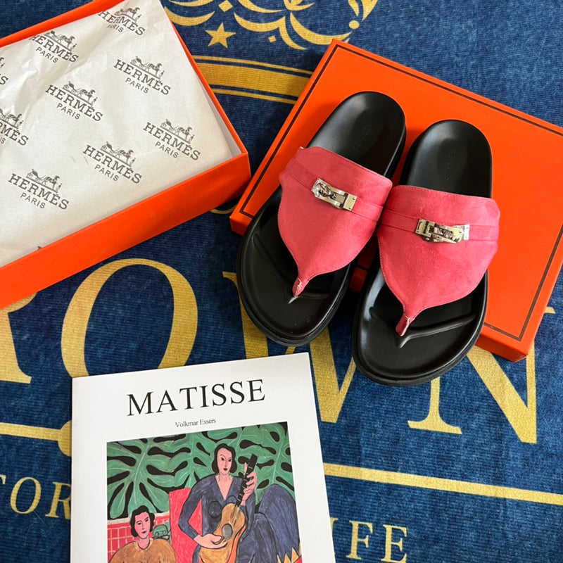 MJHS14 Leather slippers Women shoes 35-42 With box