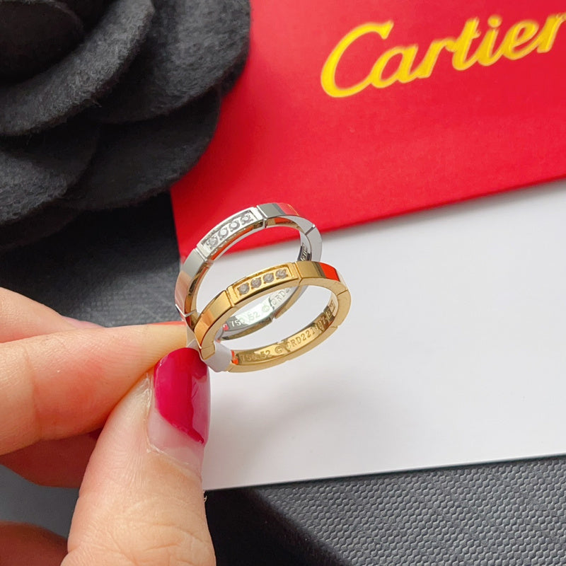 J122   Men's and women's titanium steel diamond ring jewelry
