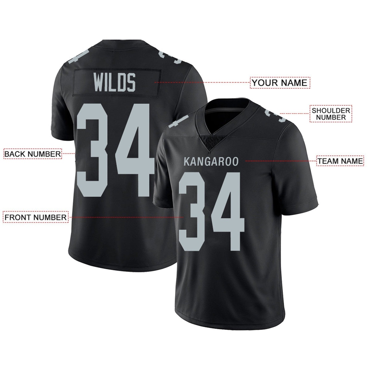 American Football Jersey | Custom L.Raiders Football Jerseys Team Player or Personalized Design Your Own Name for Men's Women's Youth Jerseys Black - image 3